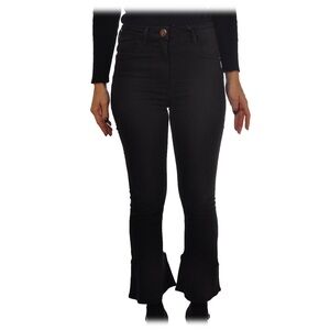 Elisabetta Franchi Flared Bell Bottom Jeans in Black